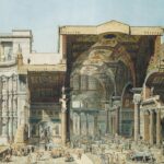 Dioklecijanove terme, crtež , mogući izgled sa ukrasnim stubovima